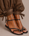 Amber Flat Sandal – Black