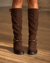 Dakota Gold Ring Boots — Chocolate