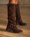Dakota Gold Ring Boots — Chocolate