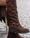 Dakota Gold Ring Boots — Chocolate