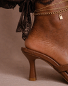 Sandalia Mule con Tacón Esculpido – Marrón