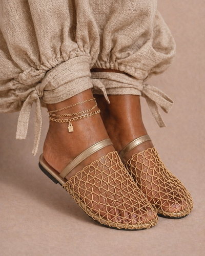 Net Weave Mule Flats