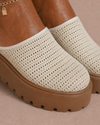 Natural Knit Platform Mules