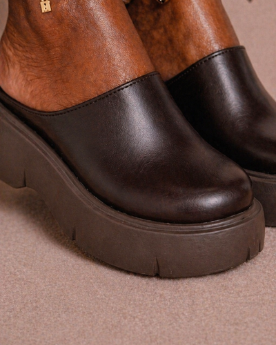 Chunky Platform Mule – Dark Brown