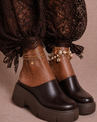 Chunky Platform Mule – Dark Brown