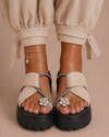 Crystal Bloom Platform Sandals