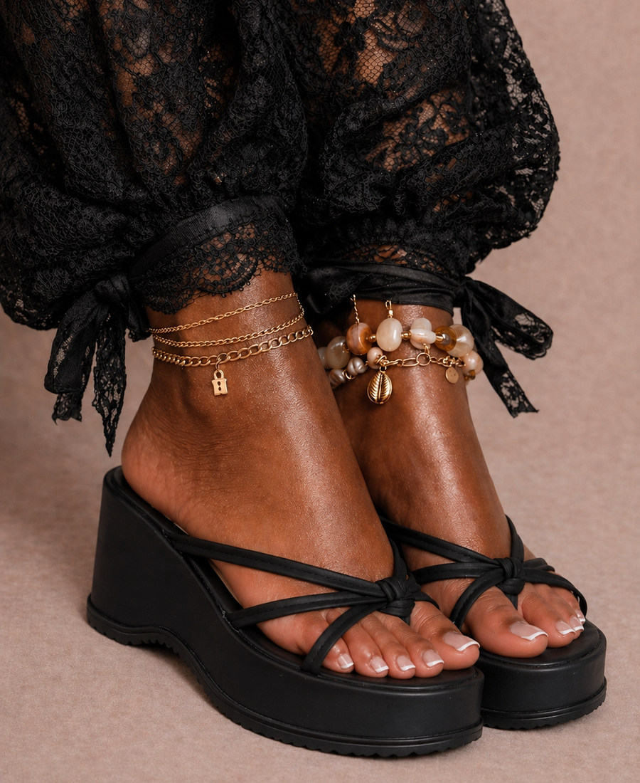 Sandália Plataforma Black Knot