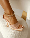 Sandalia Nude Gold Chain – Crystal Glow