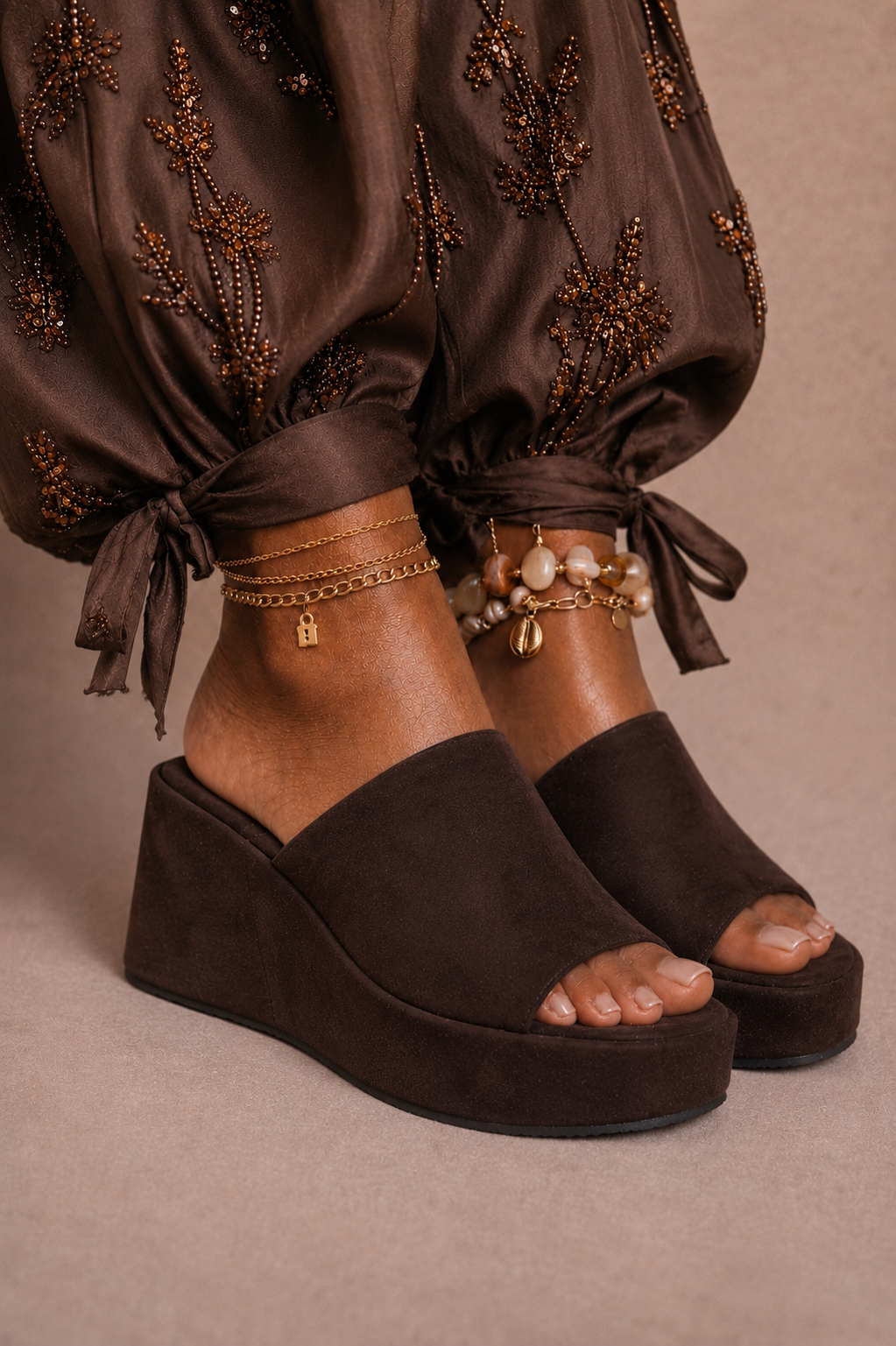 Mule Plataforma Velvet Mocha