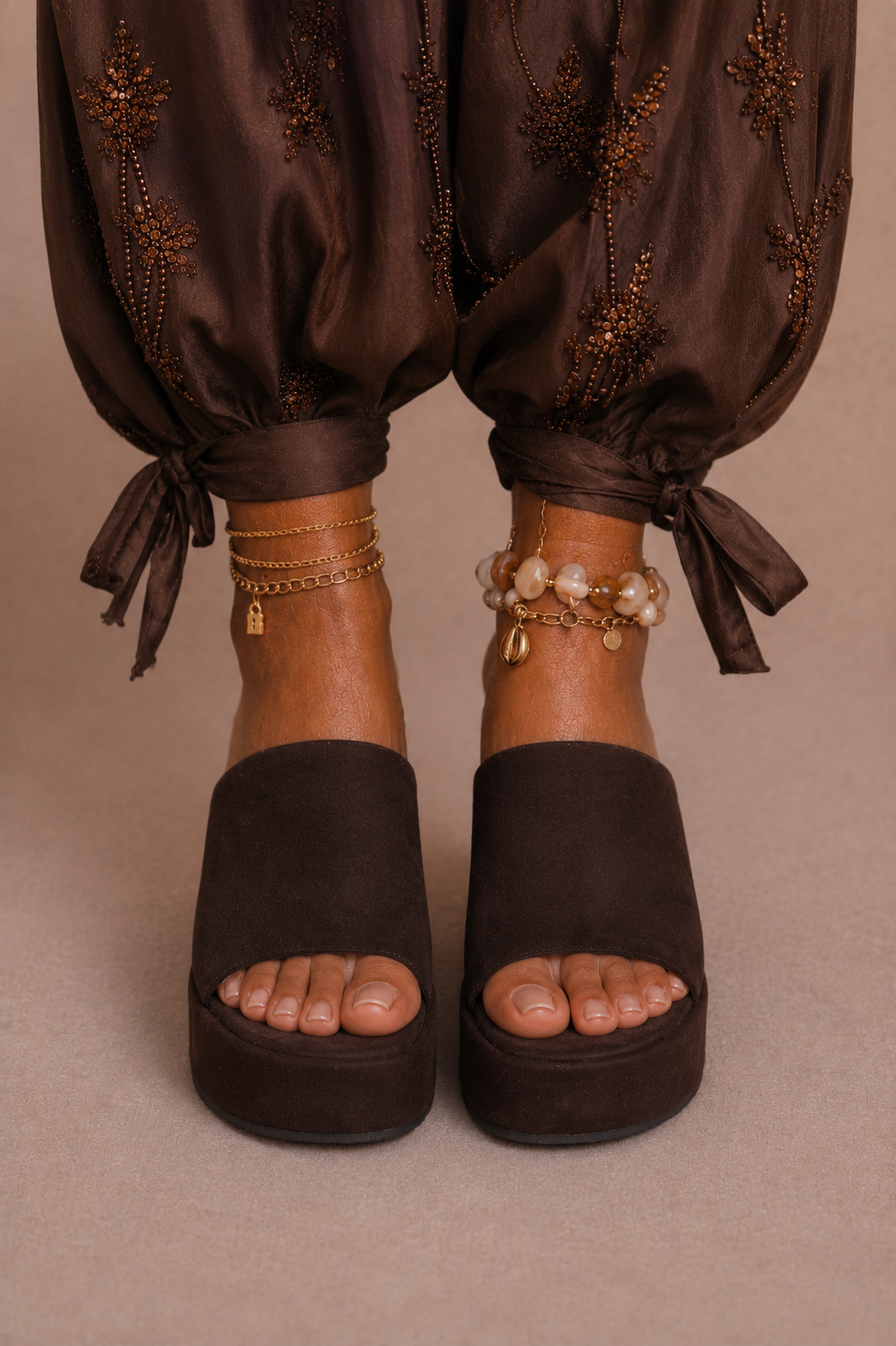 Mule Plataforma Velvet Mocha