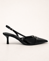 Preto Verniz Double Buckle