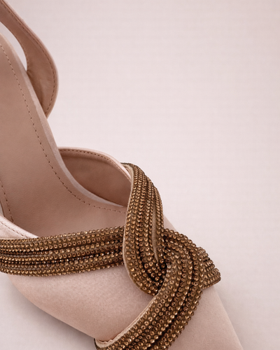 Nude Stiletto Golden Knot