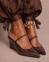 Slingback Wedge Chocolate Gloss