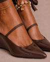 Slingback Wedge Chocolate Gloss