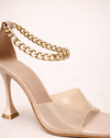 Sandalia Nude Gold Chain – Crystal Glow