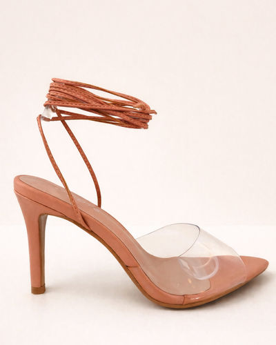 Sandalia Crystal Nude Veil