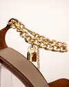 Sandalia Crystal Chain Camel Oro