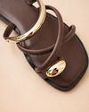 Gold Curve Slide Sandal – Chocolate Brown
