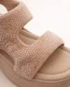 Crystal Platform  Sandal – Nude Beige