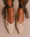 Sahara Woven Heel – Nude Beige