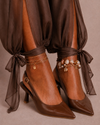 Décolleté slingback scultorea – marrone cognac