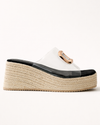 Transparent Buckle Espadrille Wedge – Black & Gold