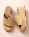 Natural Raffia Platform Slide – Sand