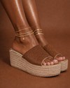Strass Espadrille Platform Mule – Bronze Glow