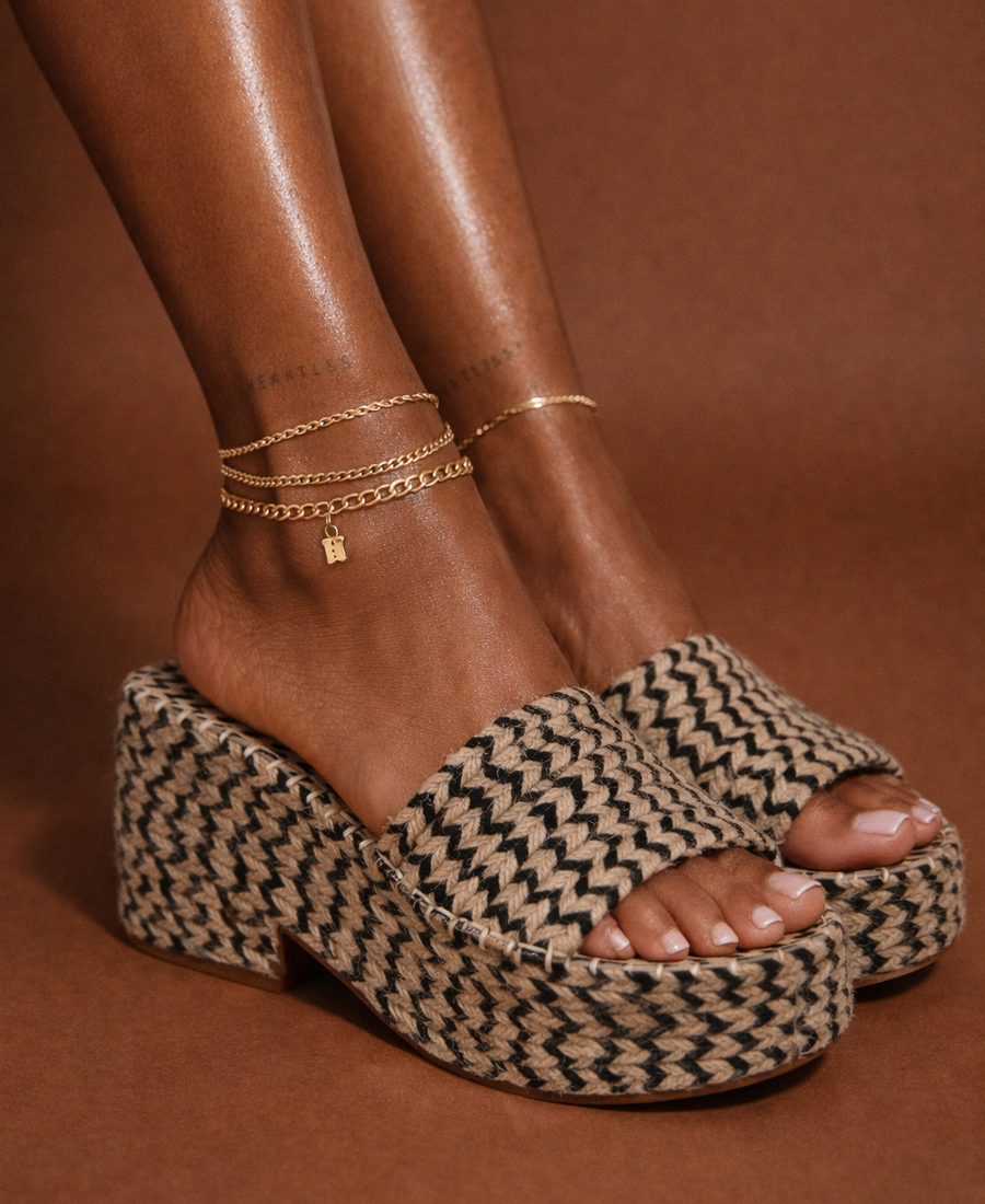 Woven Pattern Platform – Natural Contrast
