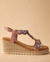 Blush Crystal Espadrille Wedge