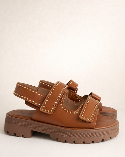 Studded Camel Urban Sandal
