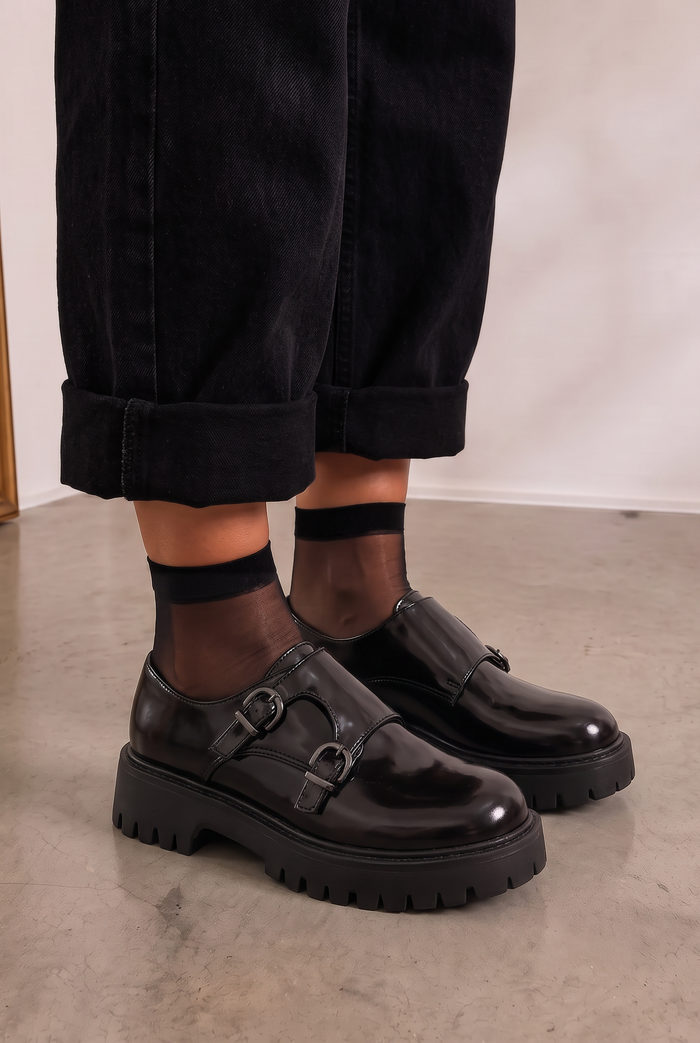 Sapato Preto Verniz Double