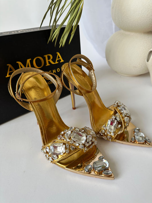 Sandale Cristal Or